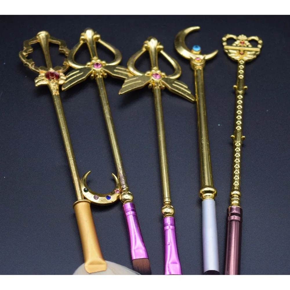 Magical Girl Wand Makeup Brush Set 17pc Colors Gold Silver Rose Good Cosmetic